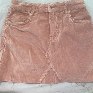 Pink velvet skirt